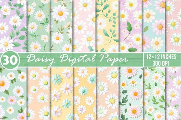 Daisy Digital Paper: Fresh Backgrounds for Every Project