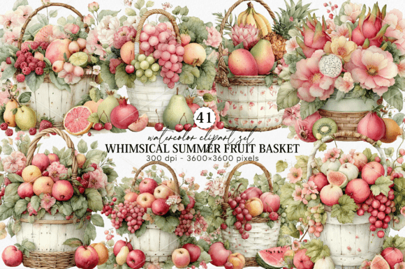 Embrace a Gentle Summer Aesthetic with Whimsical Fruit Clipart