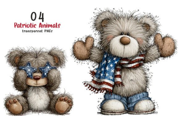 Festive Design Projects with Patriotic Animals Clipart