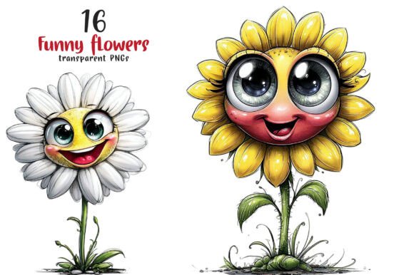 Funny Cartoon Flowers Clipart: A Creative Toolkit for Every Project