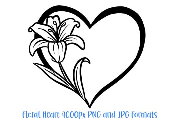 Lily Floral Heart Wreath: A Modern Graphic for Designers