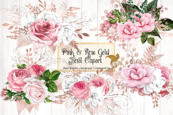 Pink and Rose Gold Floral Clipart: Your Design Secret Weapon