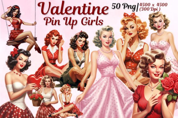 Romance Your Designs: The Valentine Pin Up Girl Watercolor Bundle
