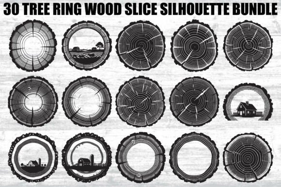 Rustic Charm for Modern Projects: The Tree Ring Wood Slice SVG Bundle