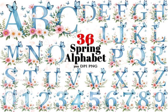 Spring Blossoms and Butterflies: A Whimsical Alphabet for Your Projects