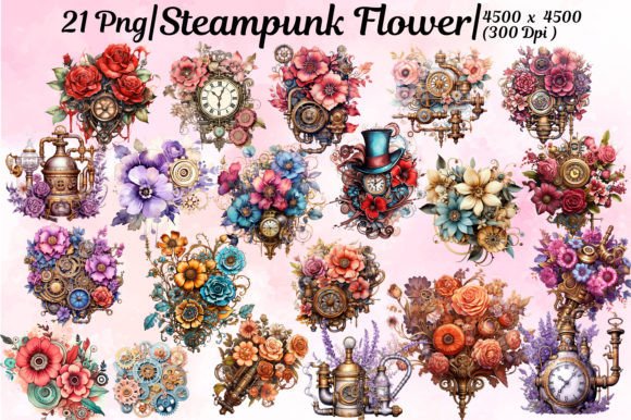 Steampunk Flower Clipart: Unlocking Creative Sublimation