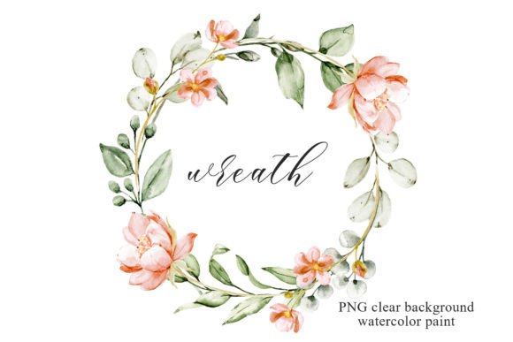 The Organic Beauty of a Wreath with Watercolor Flowers Frame