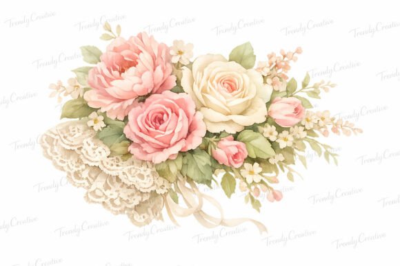 Victorian Floral Bouquet PNG Clipart for Timeless Designs