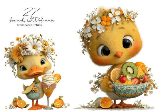 Whimsical Animals Summer Clipart: Playful Design Assets